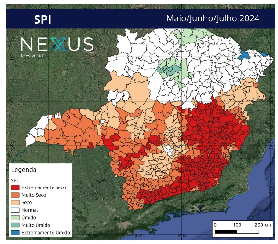 Índice Padronizado de Precipitação em Minas Gerais